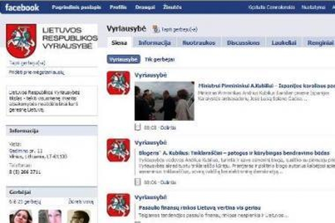 Vyriausybė įžengė į „FaceBook“, „MySpace“ ir „Twitter“