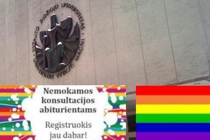 VDU savireklamoje - gėjų vėliavos motyvai