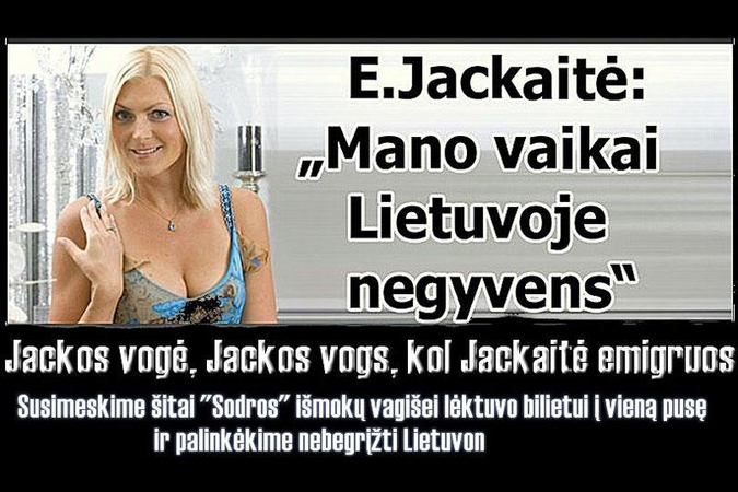 Internete išpliekta E.Jackaitė: jei nupirks bilietą, gal emigruosiu