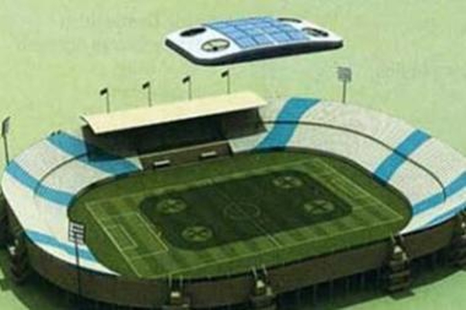Pasaulio futbolo čempionato stadionus vėsins sklandantys mechaniniai debesys