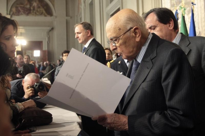 Perrinktas prezidentas G. Napolitano: Italijos situacija yra sunki