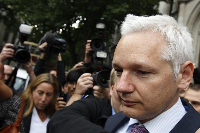 „WikiLeaks“ įkūrėjas prisidėjo prie protestų dienos Londone