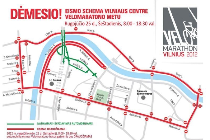  „Velomaratono“ metu bus ribojamas eismas