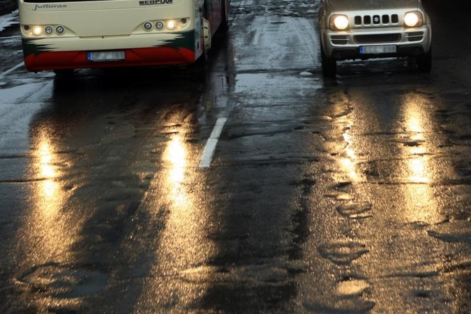 Klaipėdos apskrityje dėl lijundros eismo sąlygos yra sudėtingos