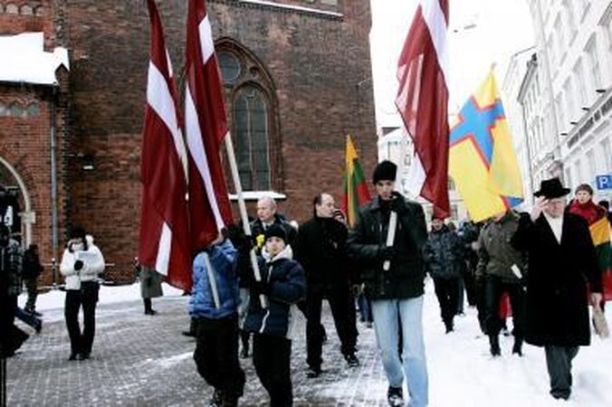 Per SS latvių legiono atminimo renginį Rygoje plevėsavo ir kelios Lietuvos vėliavos