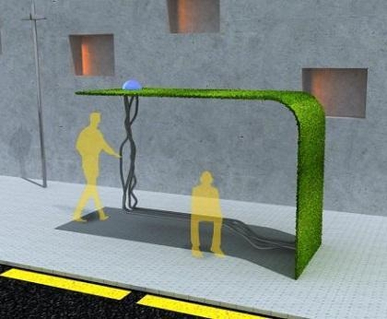 Miesto pilkumą keičia žaliuojančios autobusų stotelės