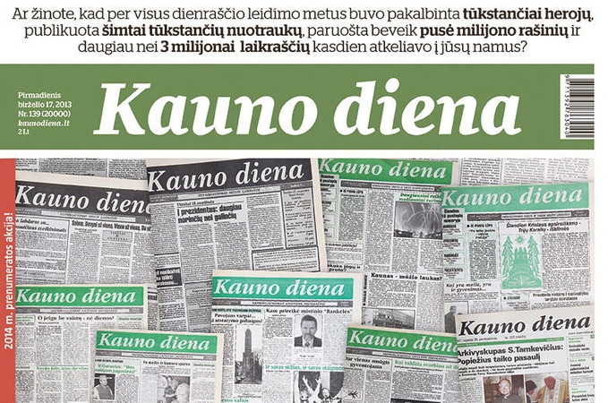 „Kauno dienos“ sukaktis: išleistas 20 000-asis dienraščio numeris
