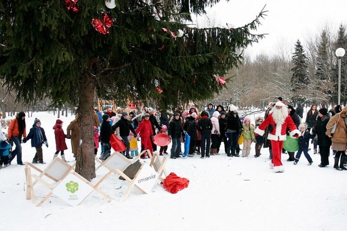 Daugiabučių kiemuose vėl žėrės Kalėdų eglutės  