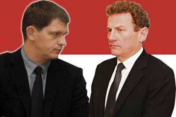 Mįslė: VP grupės prezidentas N.Numavičius (kairėje) pranešė, kad su VP grupės viceprezidentu Ž.Marcinkevičiumi suka skirtingais keliais, bet nutyli, dėl ko susipyko.