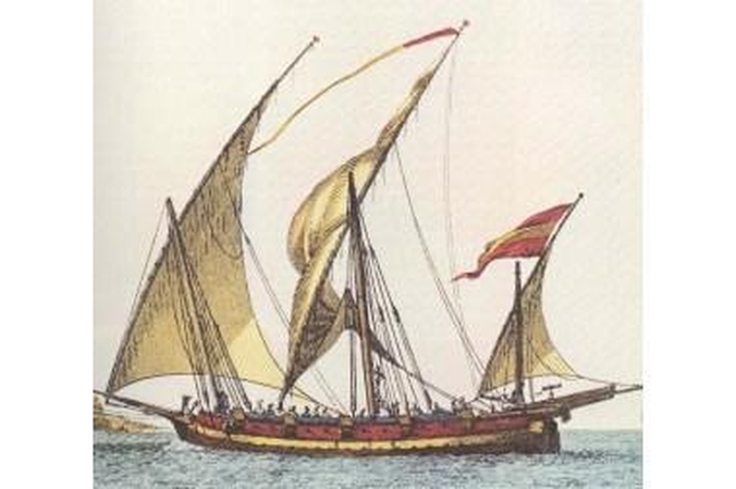 XVIII a.pabaigoje Šiaurės Afrikos pakrantėse tokiu laivu galėjo plaukioti klaipėdiečius užpuolę piratai.