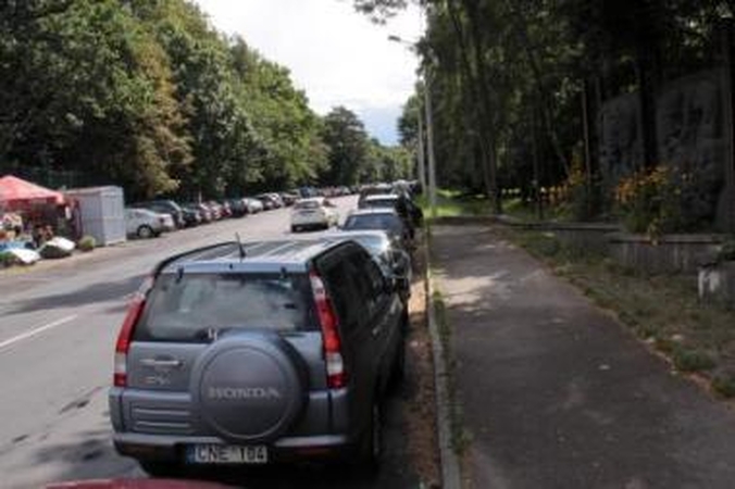 Apgultis: tokį vaizdą vasarą šalia Zoologijos sodo galima pamatyti ne tik savaitgaliais.