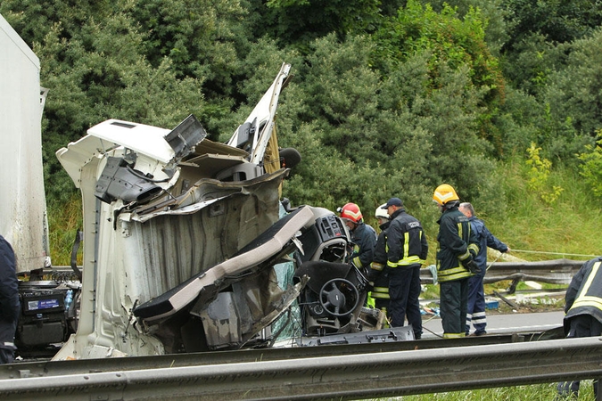 Magistralę „Via Baltica“ užtvėrė vilkikas