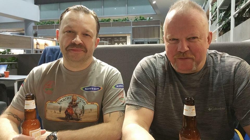 Prieš kelionę į Karibus M. Starkus ir V. Radzevičius užsiaugino ūsus